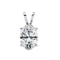 14K White Gold IGI Certified Oval Diamond Solitaire Pendant – D-E Color, VVS–VS Clarity, Split Bail