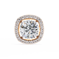 14K White Gold IGI Certified Cushion Cut Diamond Halo Earrings, D-E Color, VVS/VS Clarity