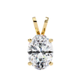 14K White Gold IGI Certified Oval Diamond Solitaire Pendant – D-E Color, VVS–VS Clarity, Split Bail