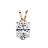 14K White Gold IGI Certified Oval Diamond Solitaire Pendant – D-E Color, VVS–VS Clarity, Split Bail