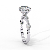 14k IGI certified cushion ring with E-F color VVS-VS clarity diamonds 24