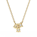 14K Gold Lab Grown 3-Stone Diamond Necklace Pendant, D-E Color, VVS-VS Clarity