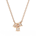 14K Gold Lab Grown 3-Stone Diamond Necklace Pendant, D-E Color, VVS-VS Clarity