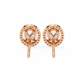 14K White Gold IGI Certified Oval Diamond Halo Earrings, D-E Color, VVS/VS Clarity