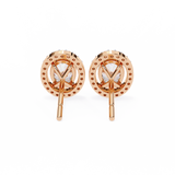 14K White Gold IGI Certified Oval Diamond Halo Earrings, D-E Color, VVS/VS Clarity