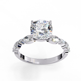14k IGI certified cushion ring with E-F color VVS-VS clarity diamonds 24