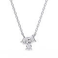 14K Gold Lab Grown 3-Stone Diamond Necklace Pendant, D-E Color, VVS-VS Clarity