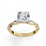 14k IGI certified cushion ring with E-F color VVS-VS clarity diamonds 24