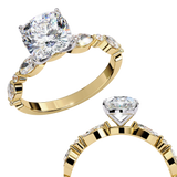 14k IGI certified cushion ring with E-F color VVS-VS clarity diamonds 24