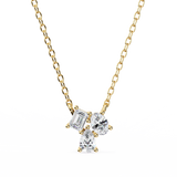 14K White Gold IGI Certified 3-Stone Diamond Pendant (Emerald, Oval & Pear) – D-E Color, VVS–VS Clarity, Rabbit Ear Bail