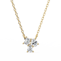 14K Gold Lab Grown 3-Stone Diamond Necklace Pendant, D-E Color, VVS-VS Clarity