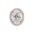 14K White Gold IGI Certified Oval Diamond Halo Earrings, D-E Color, VVS/VS Clarity