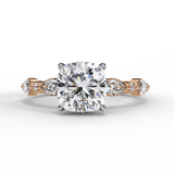 14k IGI certified cushion ring with E-F color VVS-VS clarity diamonds 24
