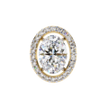 14K White Gold IGI Certified Oval Diamond Halo Earrings, D-E Color, VVS/VS Clarity