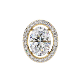 14K White Gold IGI Certified Oval Diamond Halo Earrings, D-E Color, VVS/VS Clarity