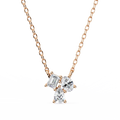 14K Gold Lab Grown 3-Stone Diamond Necklace Pendant, D-E Color, VVS-VS Clarity