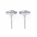 14K White Gold IGI Certified Pear Shape Diamond Halo Earrings, D-E Color, VVS/VS Clarity