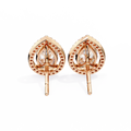 14K White Gold IGI Certified Pear Shape Diamond Halo Earrings, D-E Color, VVS/VS Clarity