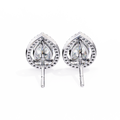 14K White Gold IGI Certified Pear Shape Diamond Halo Earrings, D-E Color, VVS/VS Clarity