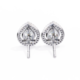 14K White Gold IGI Certified Pear Shape Diamond Halo Earrings, D-E Color, VVS/VS Clarity
