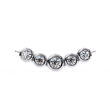 Elegant 14K white gold pendant featuring five round diamonds, IGI certified with D–E color and VVS–VS clarity, finished with a stylish rabbit ear bail.