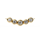 Elegant 14K white gold pendant featuring five round diamonds, IGI certified with D–E color and VVS–VS clarity, finished with a stylish rabbit ear bail.