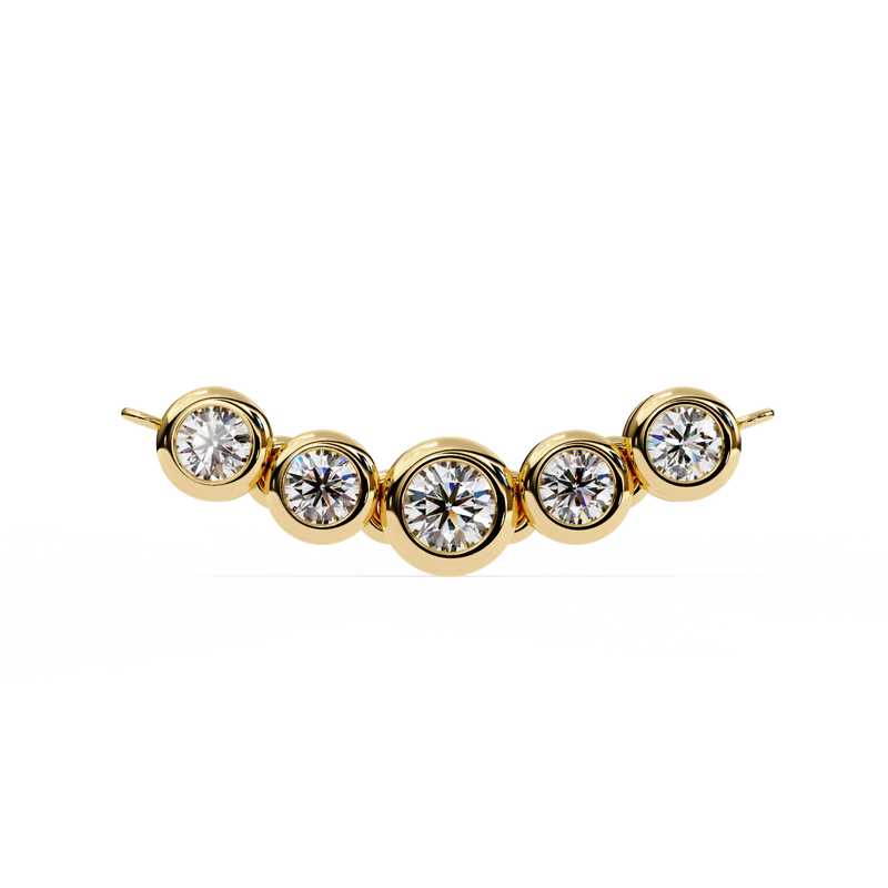 Elegant 14K white gold pendant featuring five round diamonds, IGI certified with D–E color and VVS–VS clarity, finished with a stylish rabbit ear bail.