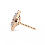 14K White Gold IGI Certified Pear Shape Diamond Halo Earrings, D-E Color, VVS/VS Clarity