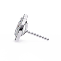 14K White Gold IGI Certified Pear Shape Diamond Halo Earrings, D-E Color, VVS/VS Clarity