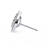 14K White Gold IGI Certified Pear Shape Diamond Halo Earrings, D-E Color, VVS/VS Clarity