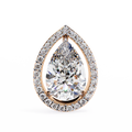 14K White Gold IGI Certified Pear Shape Diamond Halo Earrings, D-E Color, VVS/VS Clarity
