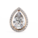 14K White Gold IGI Certified Pear Shape Diamond Halo Earrings, D-E Color, VVS/VS Clarity