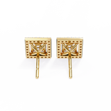 14K White Gold IGI Certified Princess Diamond Halo Earrings, D-E Color, VVS/VS Clarity