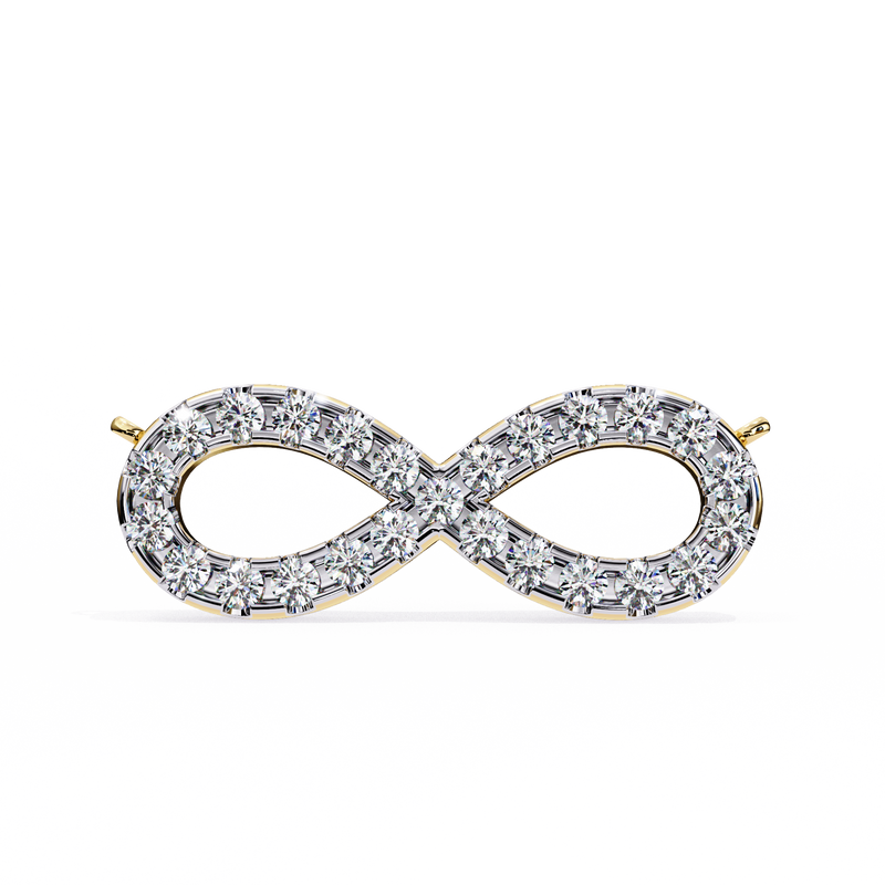 14K White Gold IGI Certified Infinity Diamond Pendant – D-E Color, VVS–VS Clarity, Rabbit Ear Bail