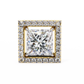 14K White Gold IGI Certified Princess Diamond Halo Earrings, D-E Color, VVS/VS Clarity