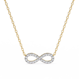 14K White Gold IGI Certified Infinity Diamond Pendant – D-E Color, VVS–VS Clarity, Rabbit Ear Bail
