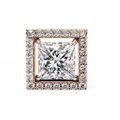 14K White Gold IGI Certified Princess Diamond Halo Earrings, D-E Color, VVS/VS Clarity