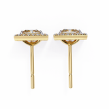 14K White Gold IGI Certified Princess Diamond Halo Earrings, D-E Color, VVS/VS Clarity