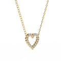 14K Gold Lab Grown Round Diamond Heart Necklace Pendant, D-E Color, VVS-VS Clarity