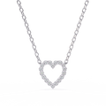 14K Gold Lab Grown Round Diamond Heart Necklace Pendant, D-E Color, VVS-VS Clarity