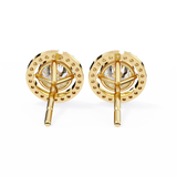 14K White Gold IGI Certified Round Diamond Halo Earrings, D-E Color, VVS/VS Clarity
