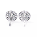 14K White Gold IGI Certified Round Diamond Halo Earrings, D-E Color, VVS/VS Clarity