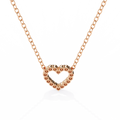 14K Gold Lab Grown Round Diamond Heart Necklace Pendant, D-E Color, VVS-VS Clarity