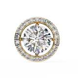 14K White Gold IGI Certified Round Diamond Halo Earrings, D-E Color, VVS/VS Clarity
