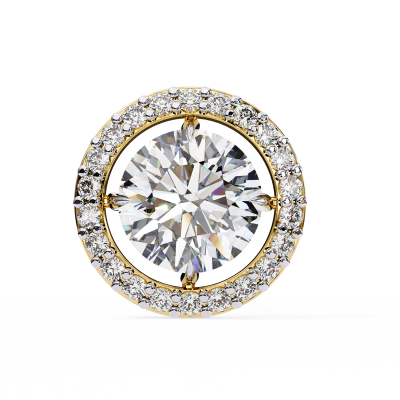 14K White Gold IGI Certified Round Diamond Halo Earrings, D-E Color, VVS/VS Clarity