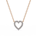 14K Gold Lab Grown Round Diamond Heart Necklace Pendant, D-E Color, VVS-VS Clarity