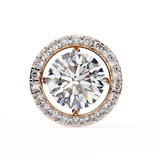14K White Gold IGI Certified Round Diamond Halo Earrings, D-E Color, VVS/VS Clarity