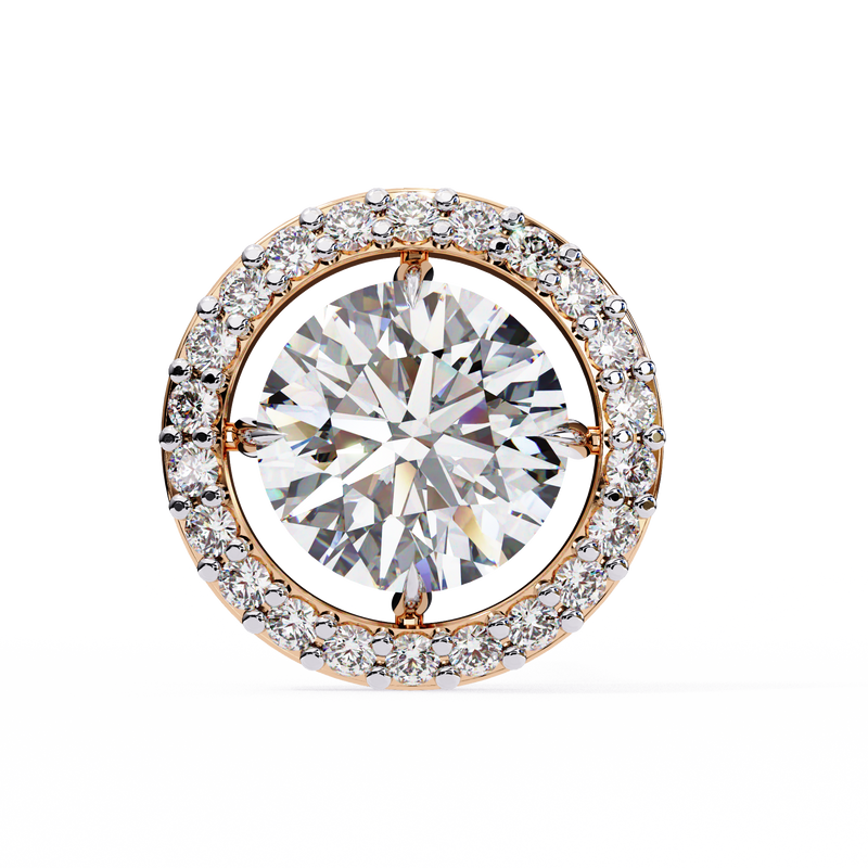 14K White Gold IGI Certified Round Diamond Halo Earrings, D-E Color, VVS/VS Clarity