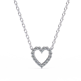 14K White Gold IGI Certified Round Heart Diamond Pendant – D-E Color, VVS–VS Clarity, Rabbit Ear Bail