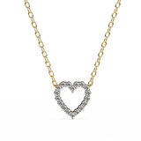 14K White Gold IGI Certified Round Heart Diamond Pendant – D-E Color, VVS–VS Clarity, Rabbit Ear Bail